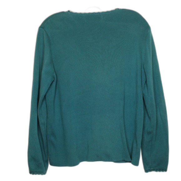 Hampshire Studio Cardigan Button Down With Lace Trimming - Picture 3 of 8